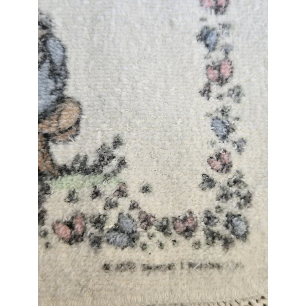 Vintage Precious Moments Terry Cloth Washcloth Bath Towel USA Leshner Mills 12